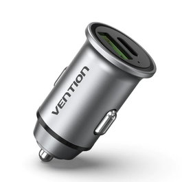 Vention Cargador Coche FFBH0 con 1 Puerto USB Tipo-C y 1 Puerto USB, Carga Rápida 20W